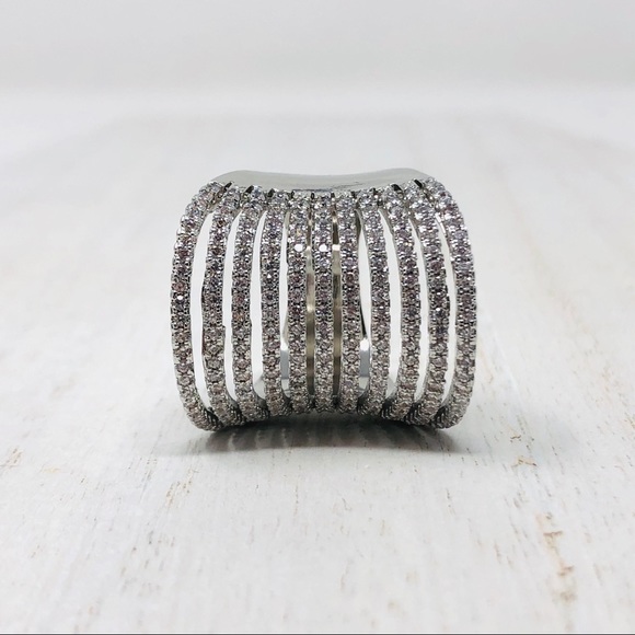 SWAROVSKI* crystal 18K GP cocktail ring, size approx 7.5, NWOT - Picture 5 of 10